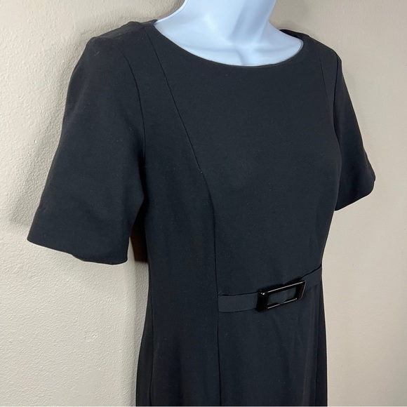 Size 2 Classiques Entier Classic Black Dress Stretch Sheath Event Party Cocktail - Picture 2 of 11